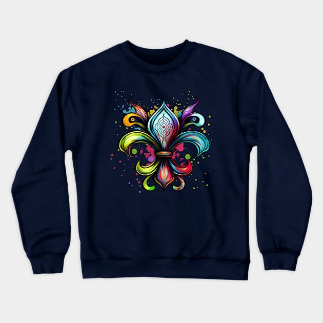 Fleur De Lis Crewneck Sweatshirt by Designs by Ira